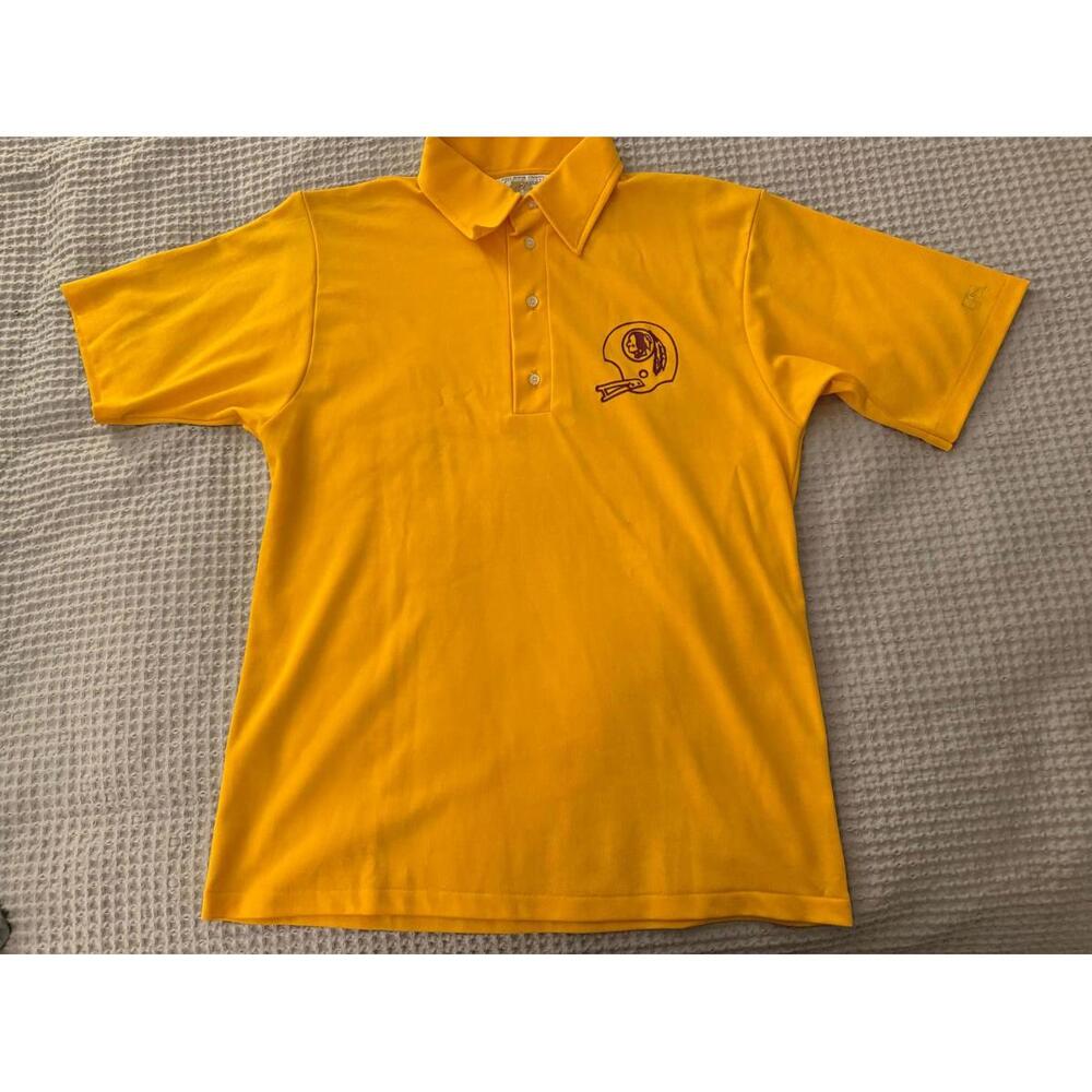 Vintage Washington Redskins Men's Yellow Polo Shirt with Logo